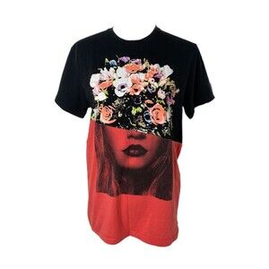 Lost Gods Men’s Shirt Black and Red Graphic Artisan Short Sleeve Size Medium